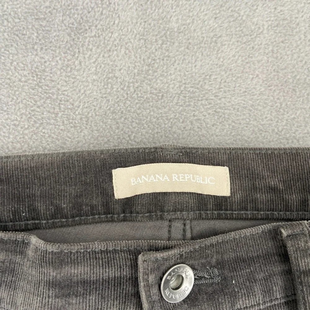 Banana Republic Pants Mens 31 Gray Corduroy Cotton Mid Rise Skinny Leg Ankle Zip